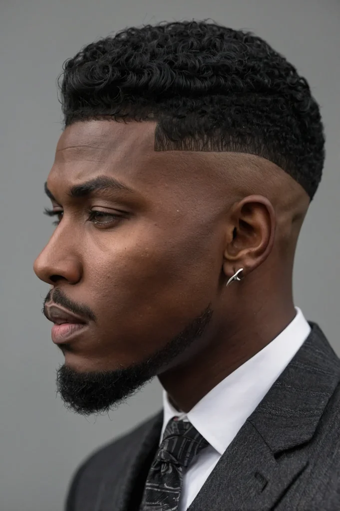 Box Cut Revival Sharp Temple FadeBlack man w