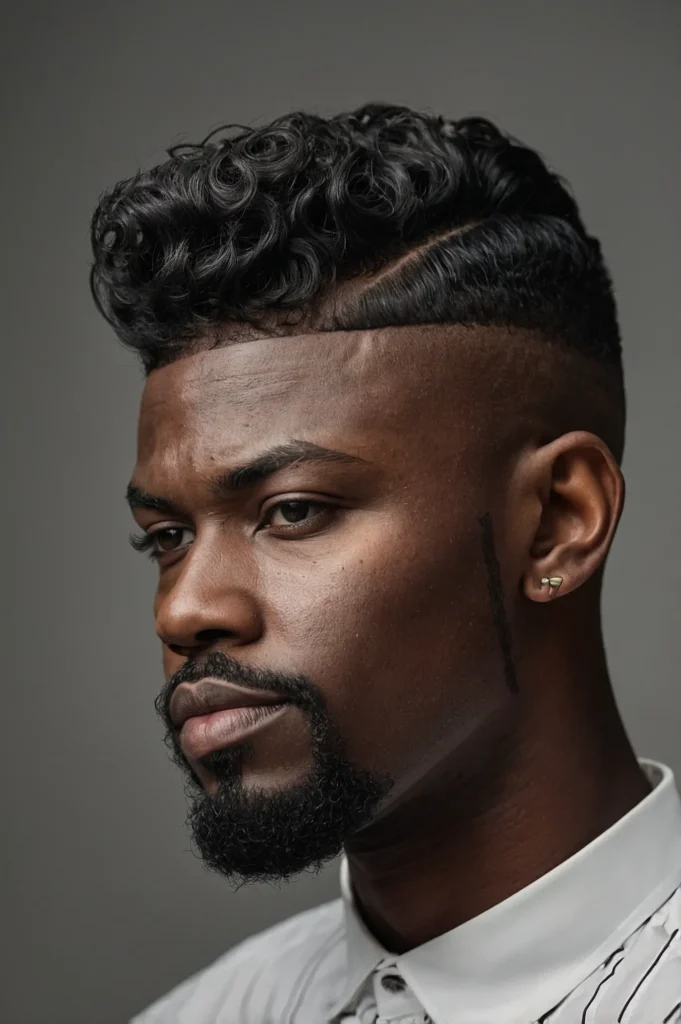 Box Cut Revival Sharp Temple FadeBlack man w