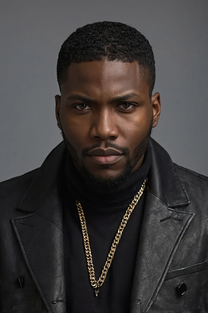 Center Part with Tapered NecklineA Black man