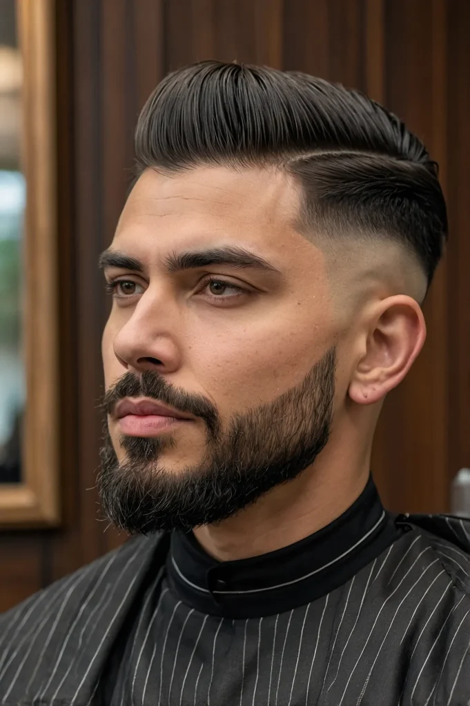 Classic Straight Hair Low TaperA man with cl