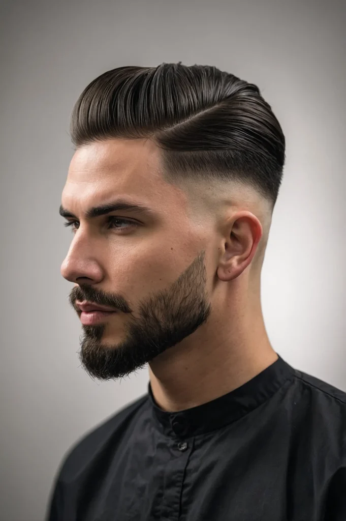 Classic Straight Hair Low TaperA man with cl