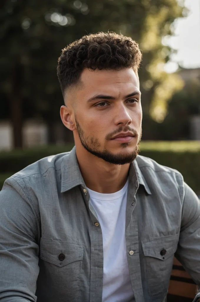 Classic Taper Fade Defined CurlsA man with a