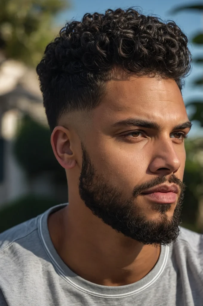 Classic Taper Fade Defined CurlsA man with a