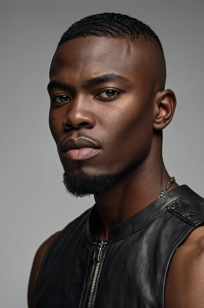 Classic Warrior Cut Black male model with a