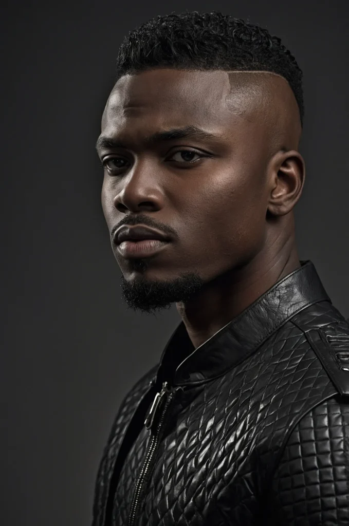 Classic Warrior Cut Black male model with a