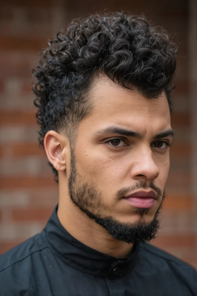 Curly Frohawk Burst FadeWide frohawk with so