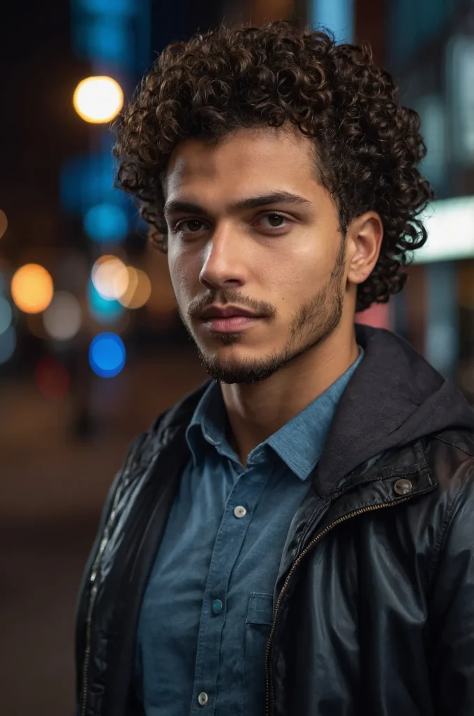 Curly Hair Skin Taper FadeA man with curly h
