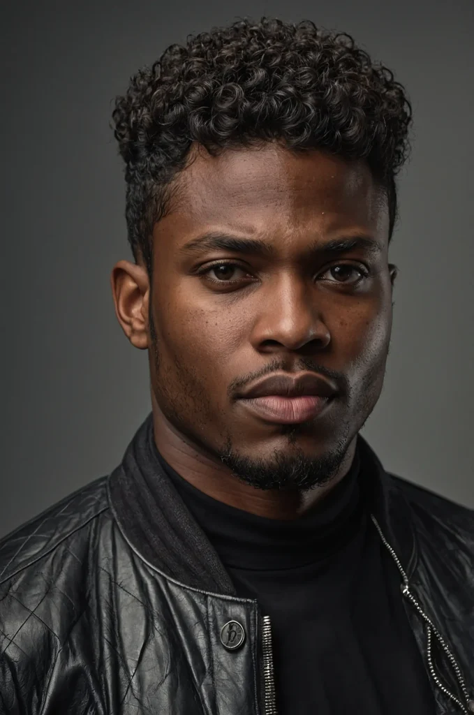 Curly Top EdgarPortrait of a single Black man