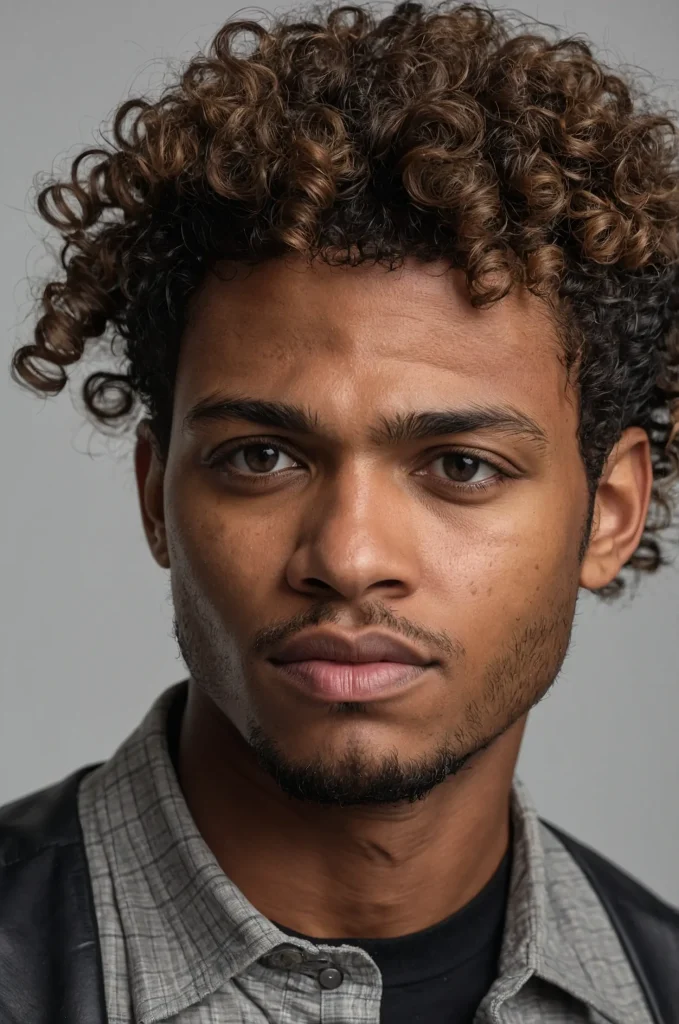 Curly Top EdgarPortrait of a single Black man