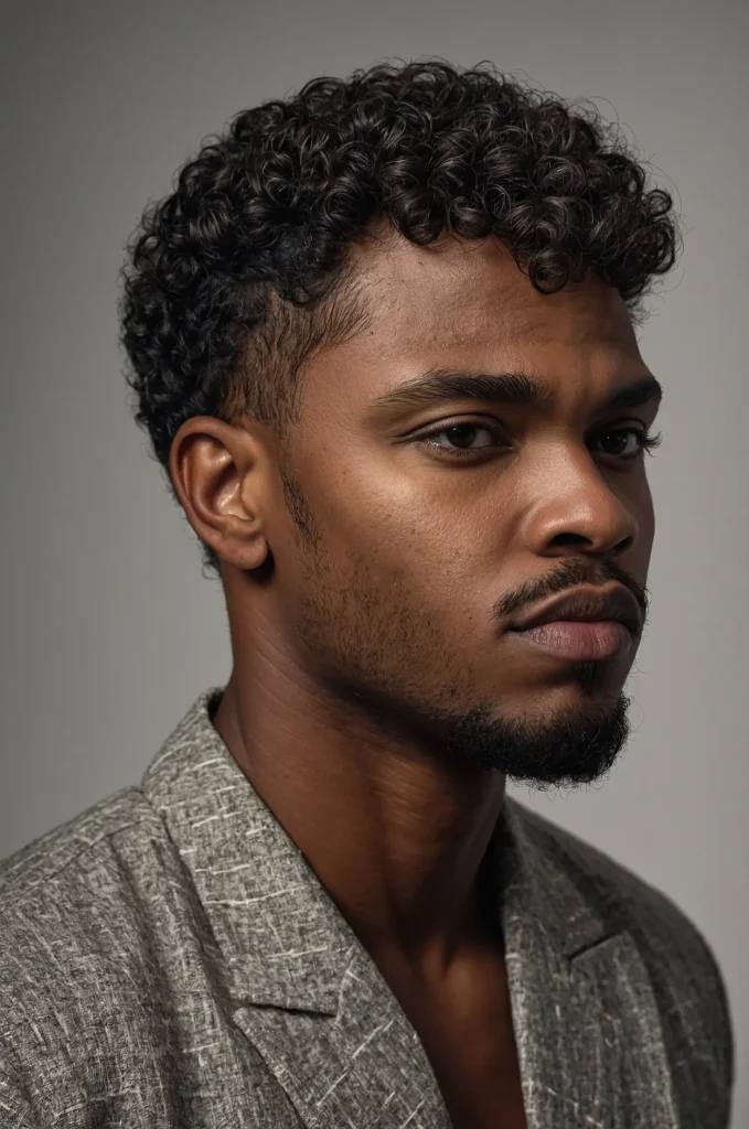 Curly Top EdgarPortrait of a single Black man