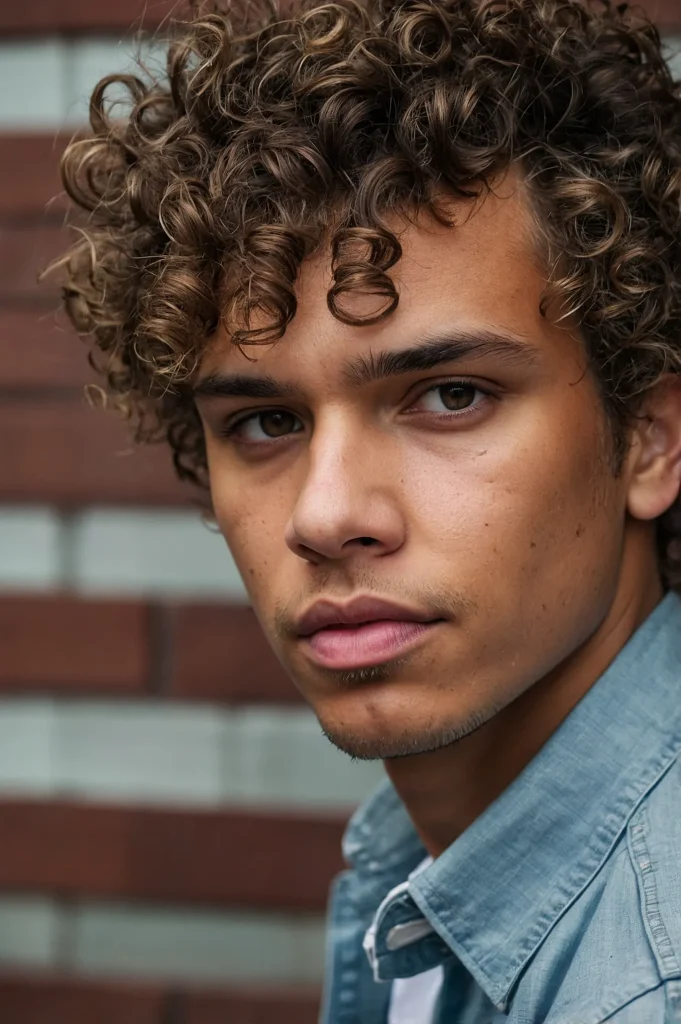 Defined Curly Fringe Burst FadeCurly fringe