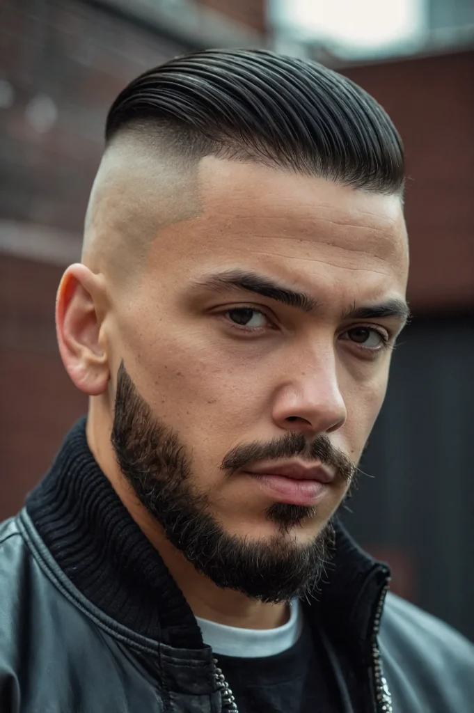 Flat Top with Bald Fade SidesFlat top shape w