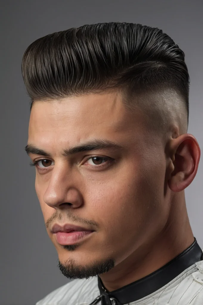 Flat Top with Bald Fade SidesFlat top shape w