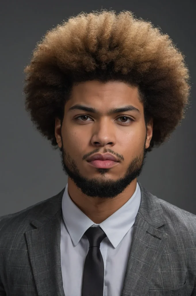 Fluffy Afro Top Sharp Temp FadeFluffy rounde