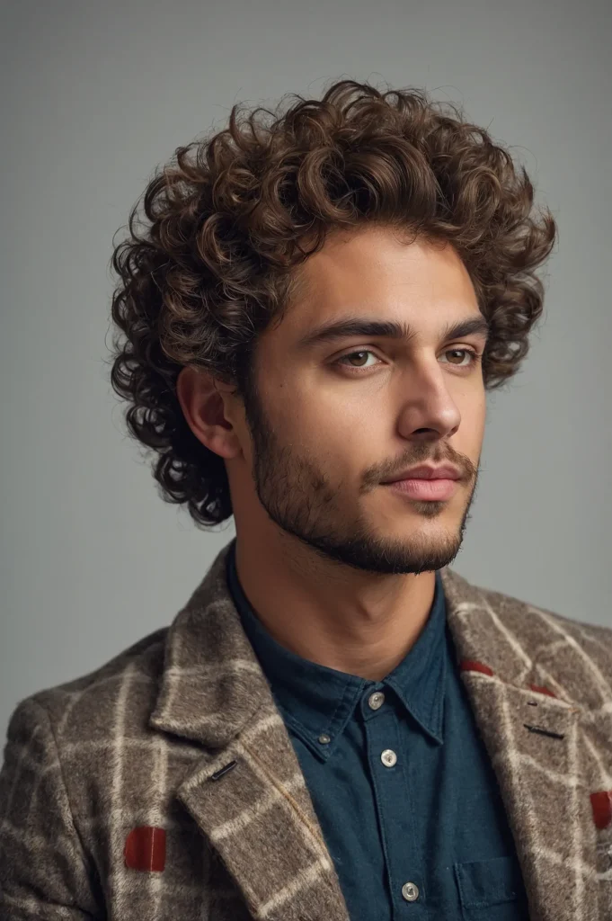 Fluffy Curls Sharp Low TaperMan with fluffy