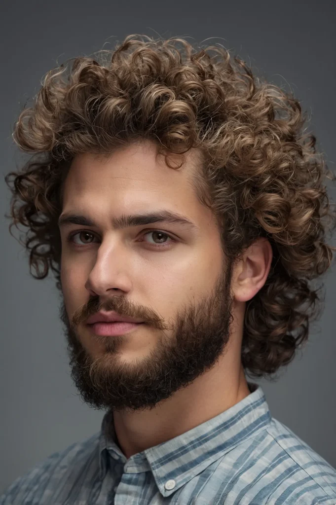 Fluffy Curls Sharp Low TaperMan with fluffy