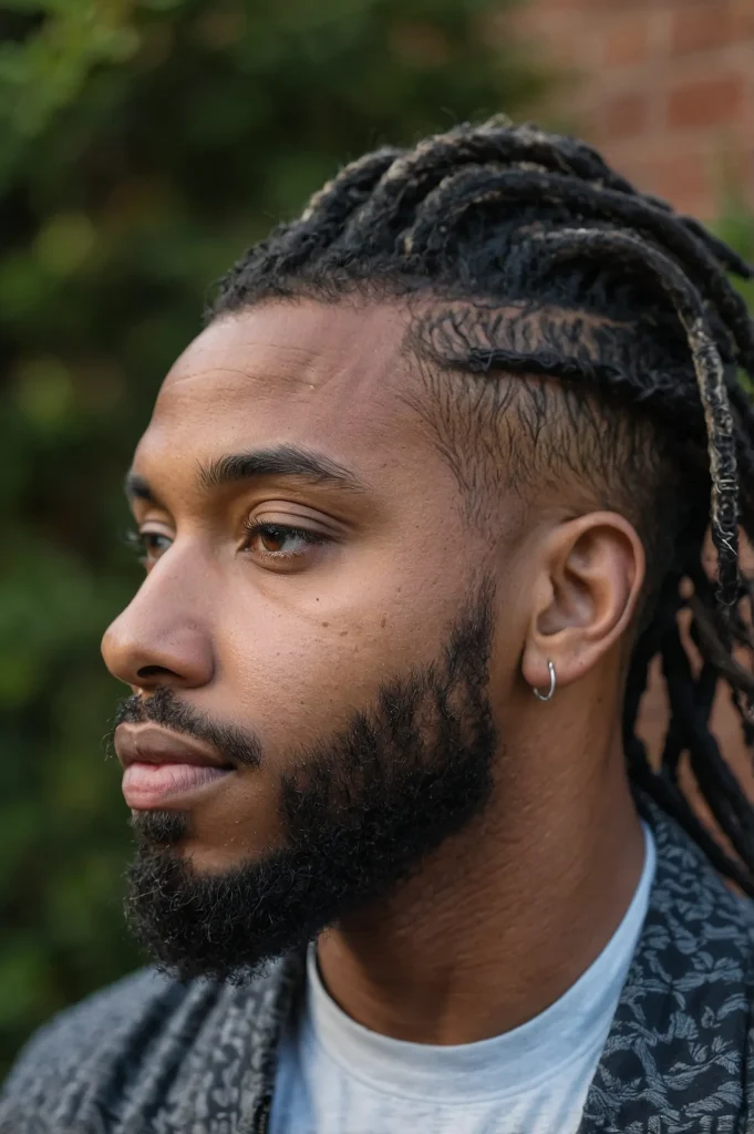Freeform Locs with Temp Fade SidesBlack man w