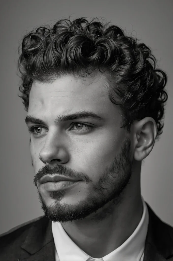 Front Blown Curls Clean Low TaperMan with fr
