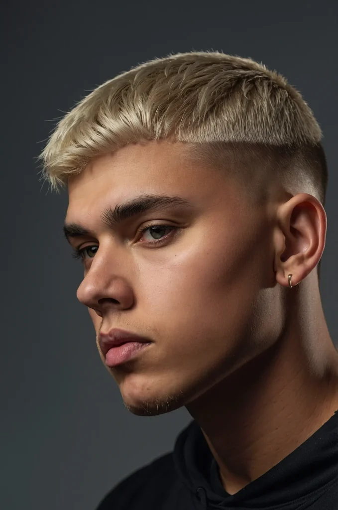 High Fade Bowl CutUltrarealistic photo of a s