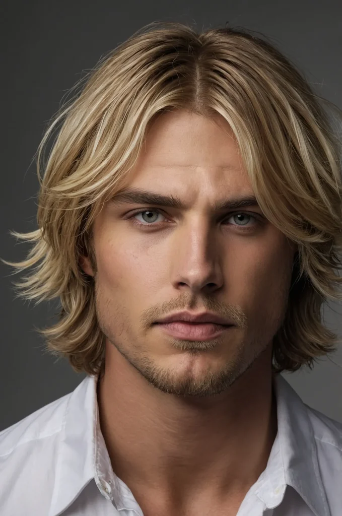 Layered Bob Cut White American male model wi