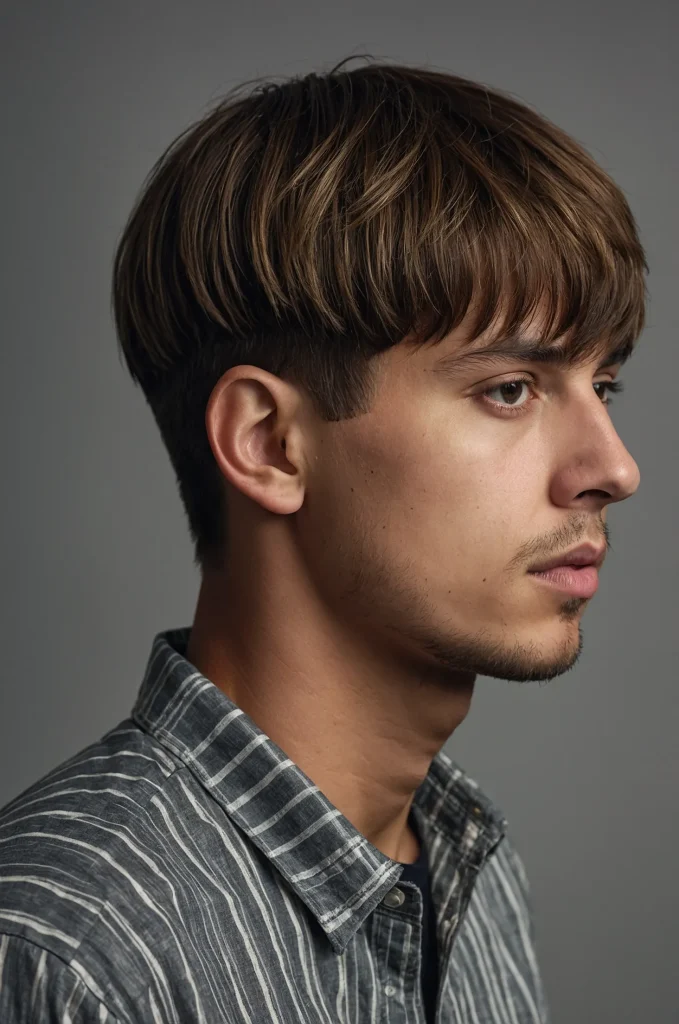 Layered Bowl CutPortrait of a single young ma