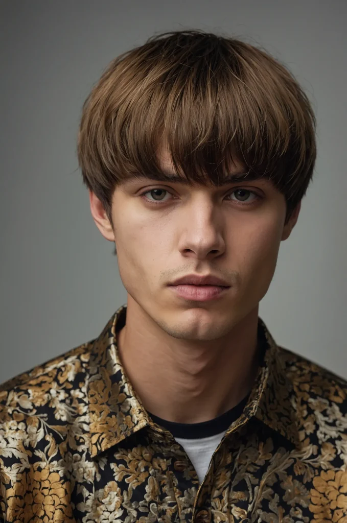 Layered Bowl CutPortrait of a single young ma