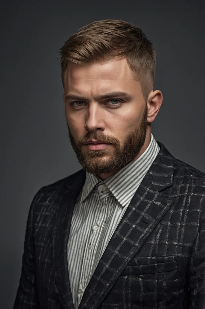 Leonardo Kino XL Caesar Cut with Beard BlendRealistic portr