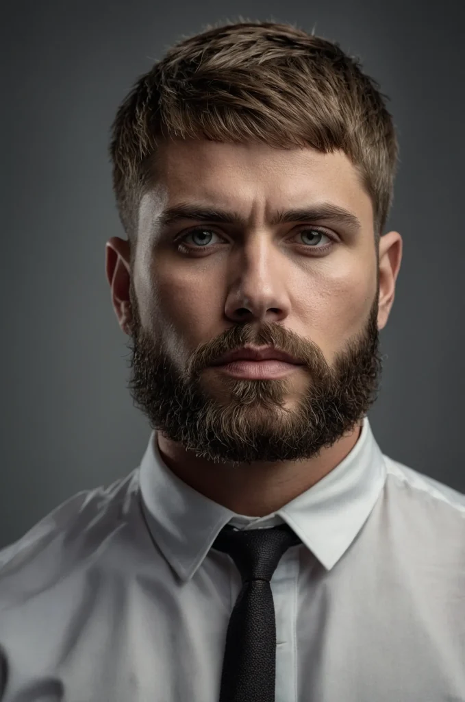 Leonardo Kino XL Caesar Cut with Beard BlendRealistic portr