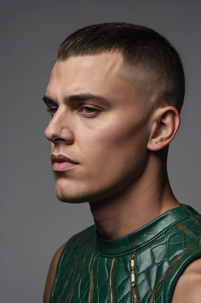 Leonardo Kino XL Skin Fade Caesar CutUltrarealistic studio p