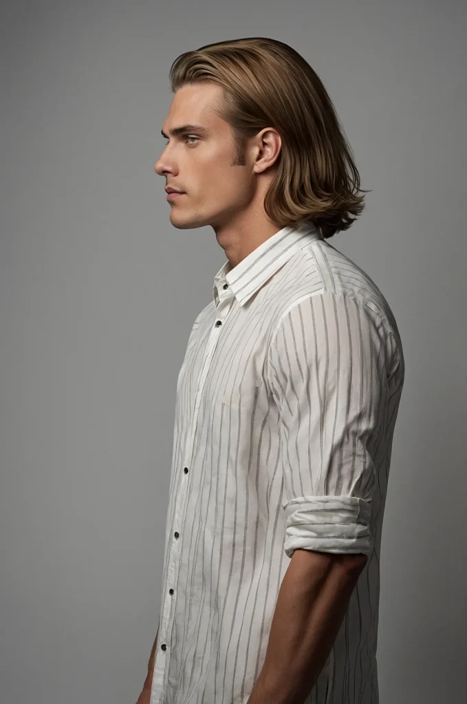 Long Bob Lob White American male model with