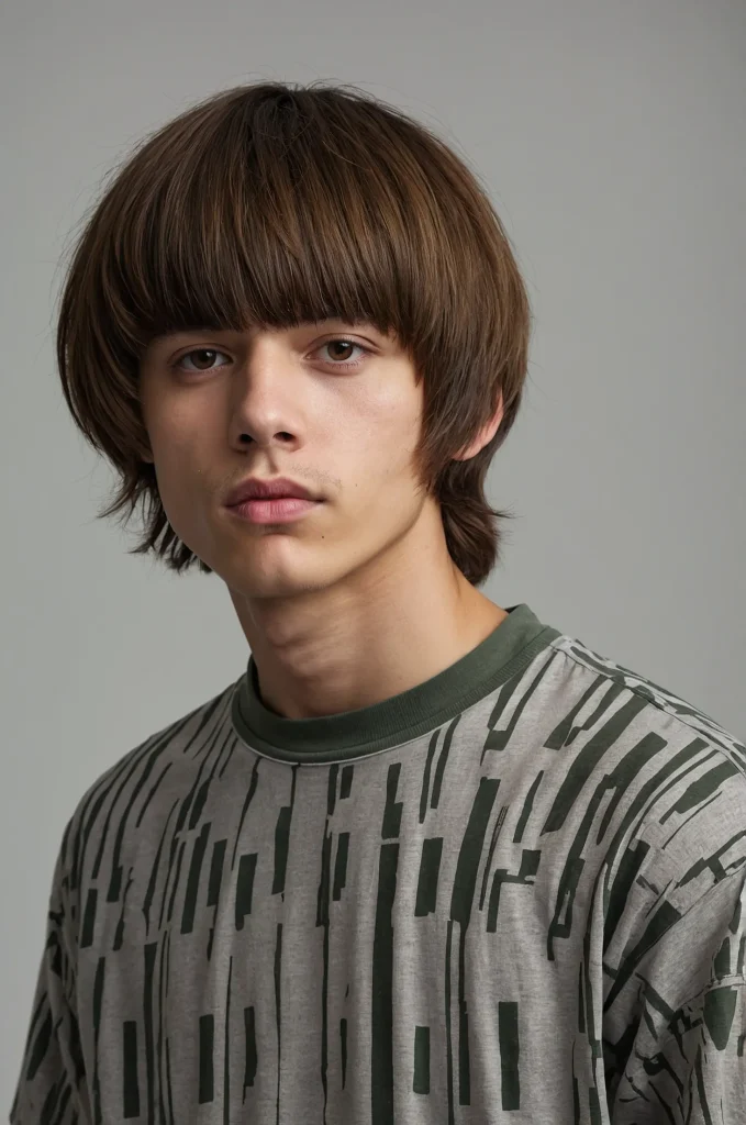 Long Bowl CutPortrait of a single young man w
