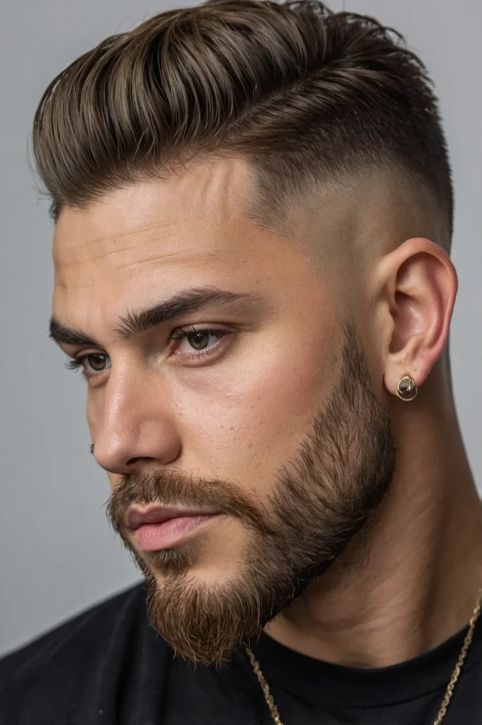 Low Bald Fade Brushed Up TopLow skin fade wi