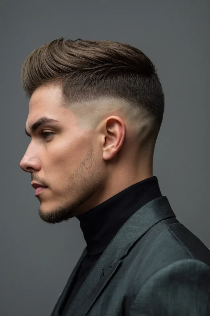 Low Bald Fade Brushed Up TopLow skin fade wi
