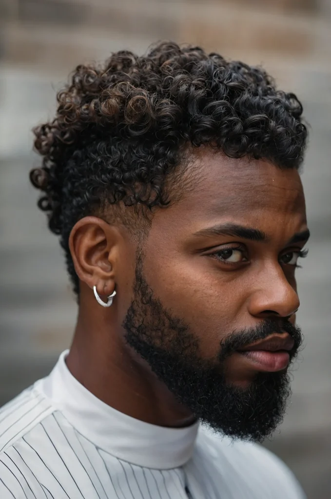 Low Fade Defined RingletsCloseup shot of a B