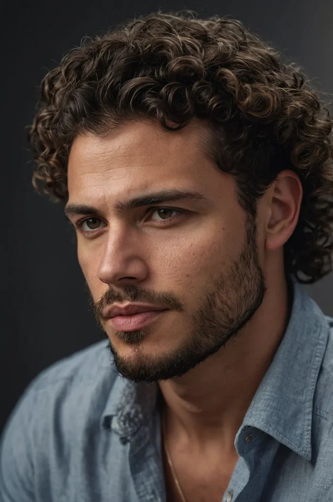 Low Fade Loose Curly TopUltradetailed portr