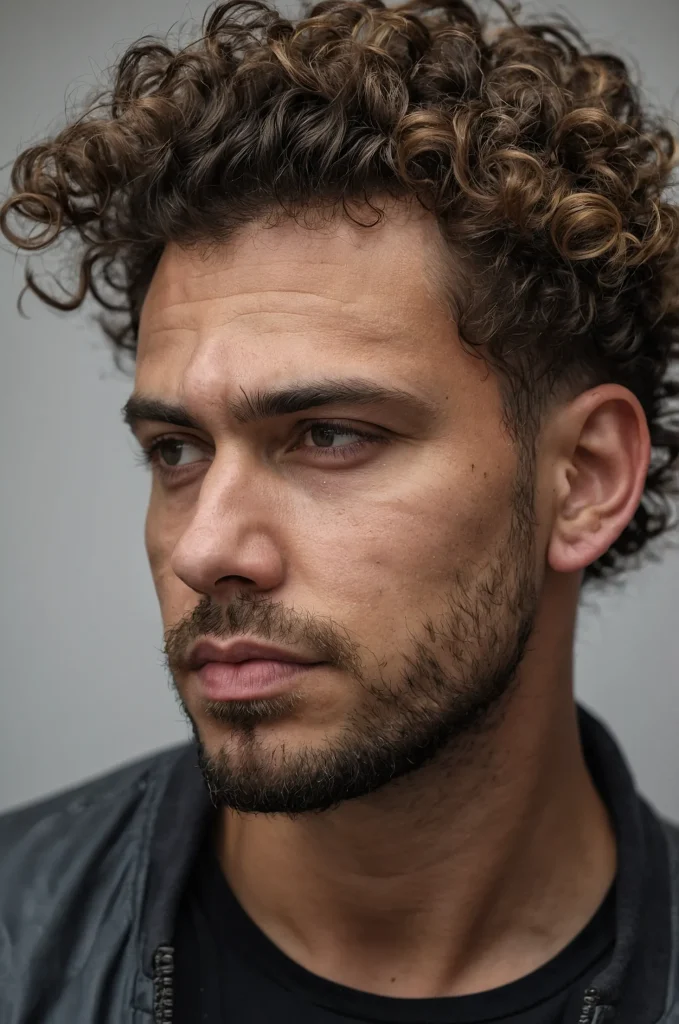 Low Fade Messy CurlsHighdetail portrait of a