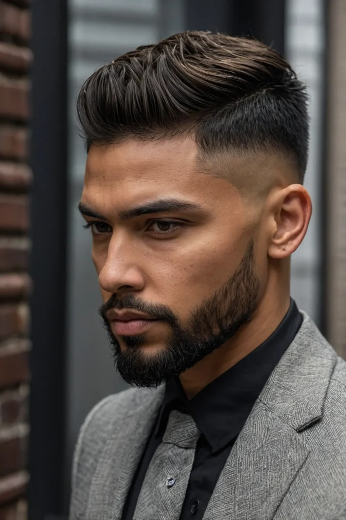 Low Taper Fade Straight Edgar CutA man with