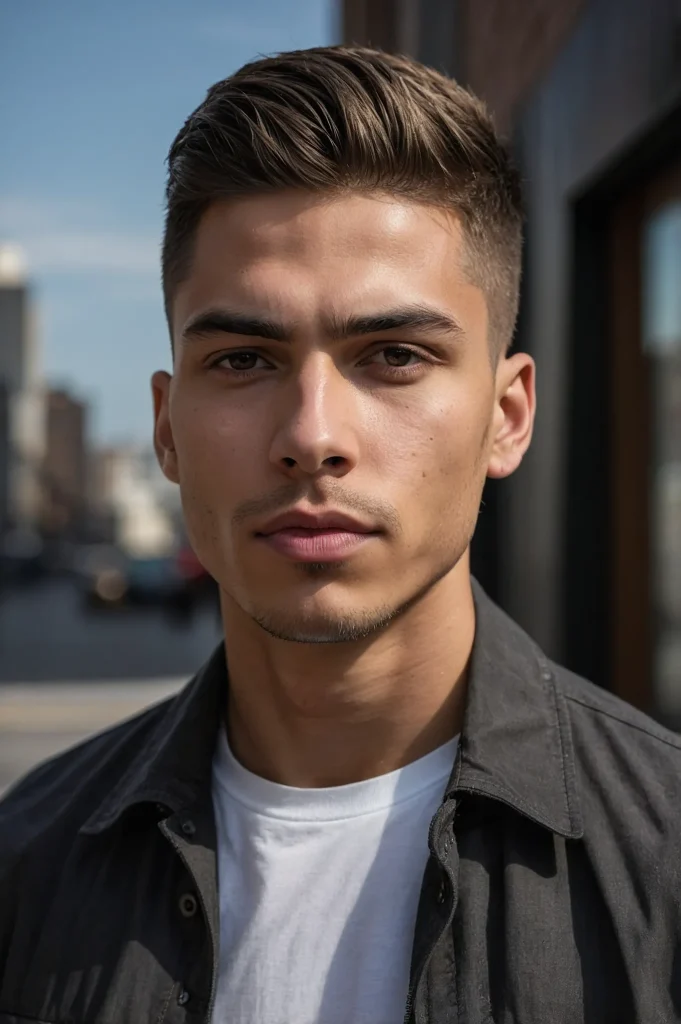 Low Taper with Choppy Straight TopA man with