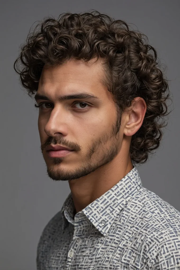 Low Taper with SideSwept CurlsMan with sidesw