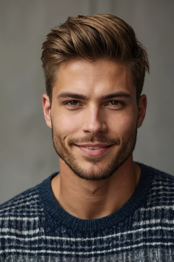 Low Taper with Textured Straight LayersA man