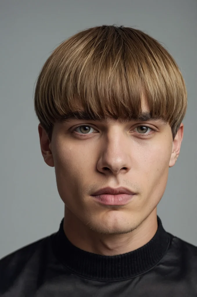 Micro Bowl CutPortrait of a single young man