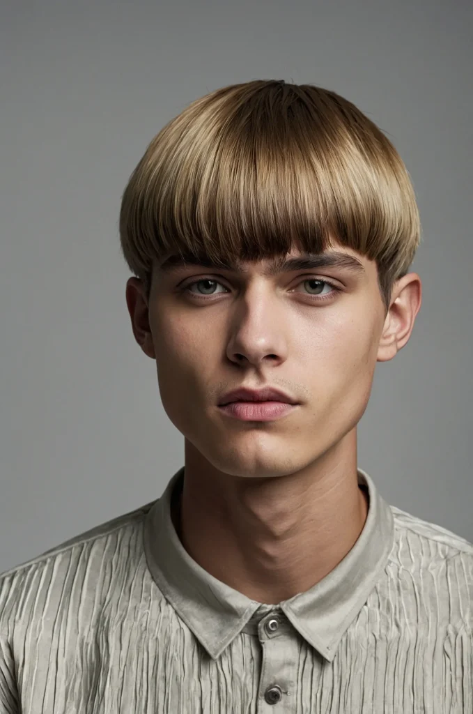 Micro Bowl CutPortrait of a single young man