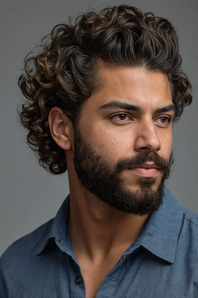 MidLength Curls Low Blowout FadeMan with mid