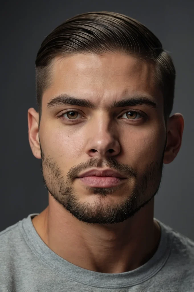 Middle Part with Fade TaperA man with clean m