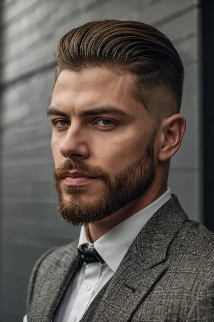 Middle Part with Fade TaperA man with clean m