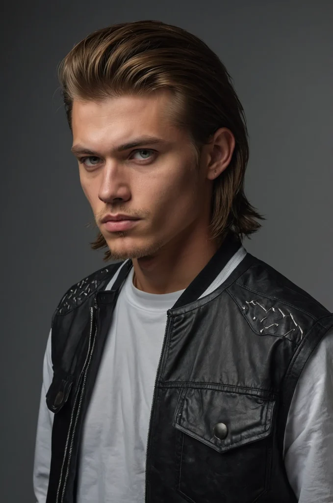 Modern Bowl MulletUltrarealistic image of a s