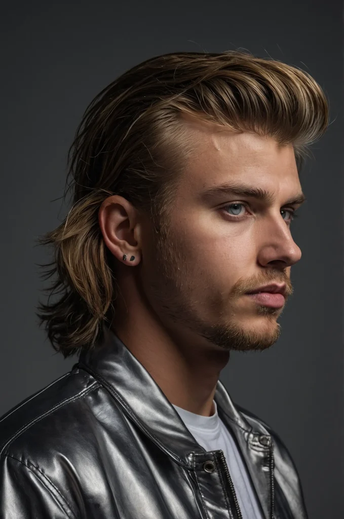 Modern Bowl MulletUltrarealistic image of a s