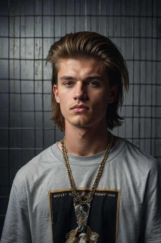 Modern Bowl MulletUltrarealistic image of a s