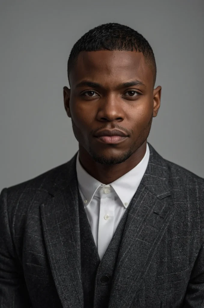 Modern Edgar CutPortrait of a single Black ma