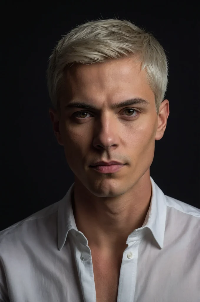 Sculpted PixiePortrait of a single white Amer